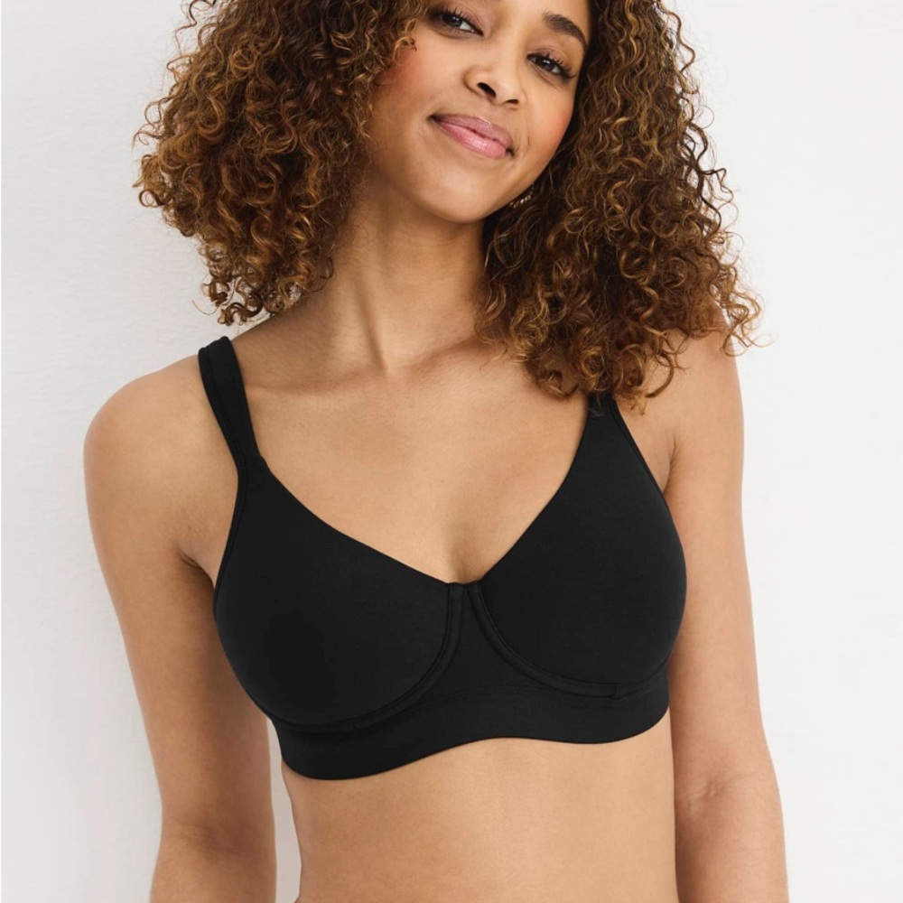 Jockey Black Seamless Ribbed Knit Bra